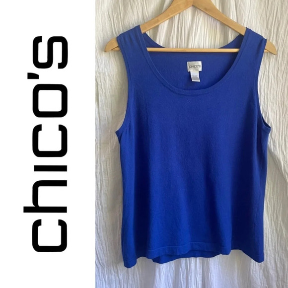 80%OFF❣️Chico’s Blue Knit Tank Top, 3 - Picture 2 of 10